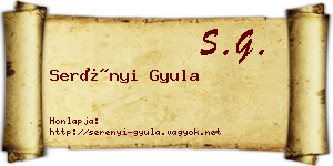 Serényi Gyula névjegykártya