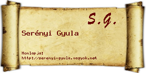 Serényi Gyula névjegykártya