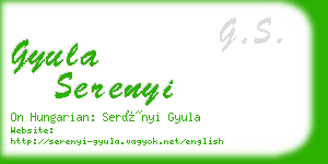 gyula serenyi business card